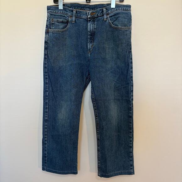 Wrangler Other - Wrangler Authentic Jeans Mens 34x30 Hemmed to 25 Inseam Medium Wash Blue Denim